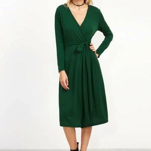 H&M COTTON GREEN DRESS